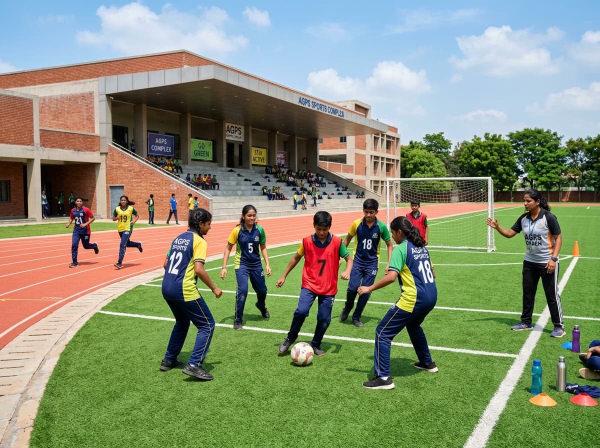 Students taking part in school sports